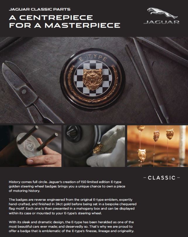 New Jaguar XKE E-Type 4.2 3.8 6 Cylinder Horn Button Horn Push Assembly C16070